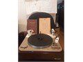 Heres a vintage early 60s Garrard turntable woriginal Garrard wood base Nic